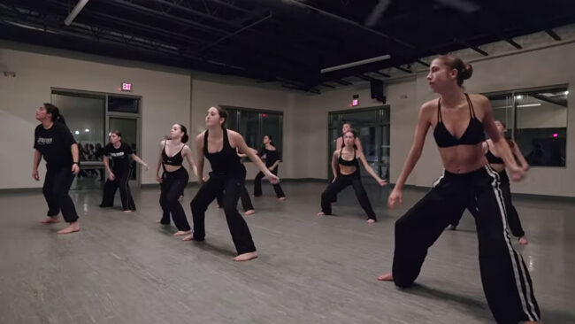 Teen girls learning Contemporary dance at Evolution Dance Center Carlsbad