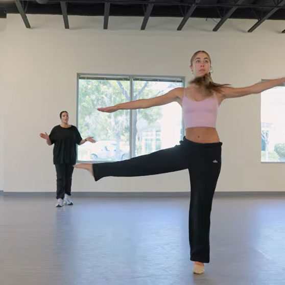 Teen girl getting a private dance lesson at Evolution Dance Center Carlsbad.