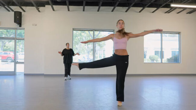 Teen girl getting a private dance lesson at Evolution Dance Center Carlsbad.