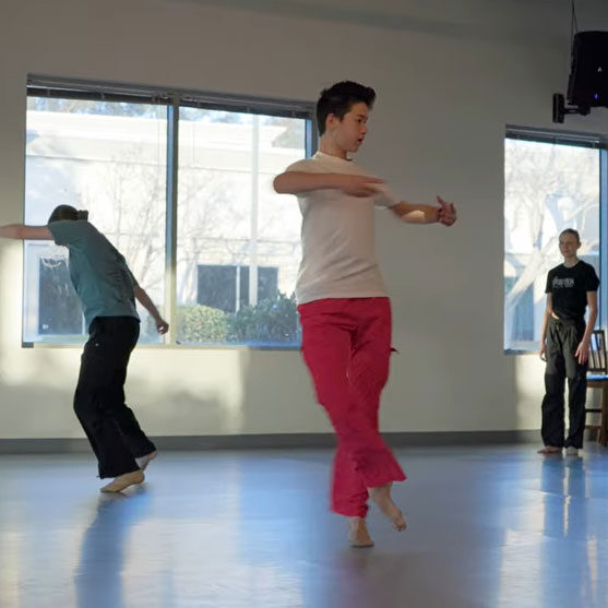 Young teen boy and girl learning Lyrical dance at Evolution Dance Center Carlsbad