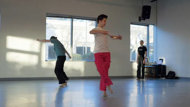 Young teen boy and girl learning Lyrical dance at Evolution Dance Center Carlsbad